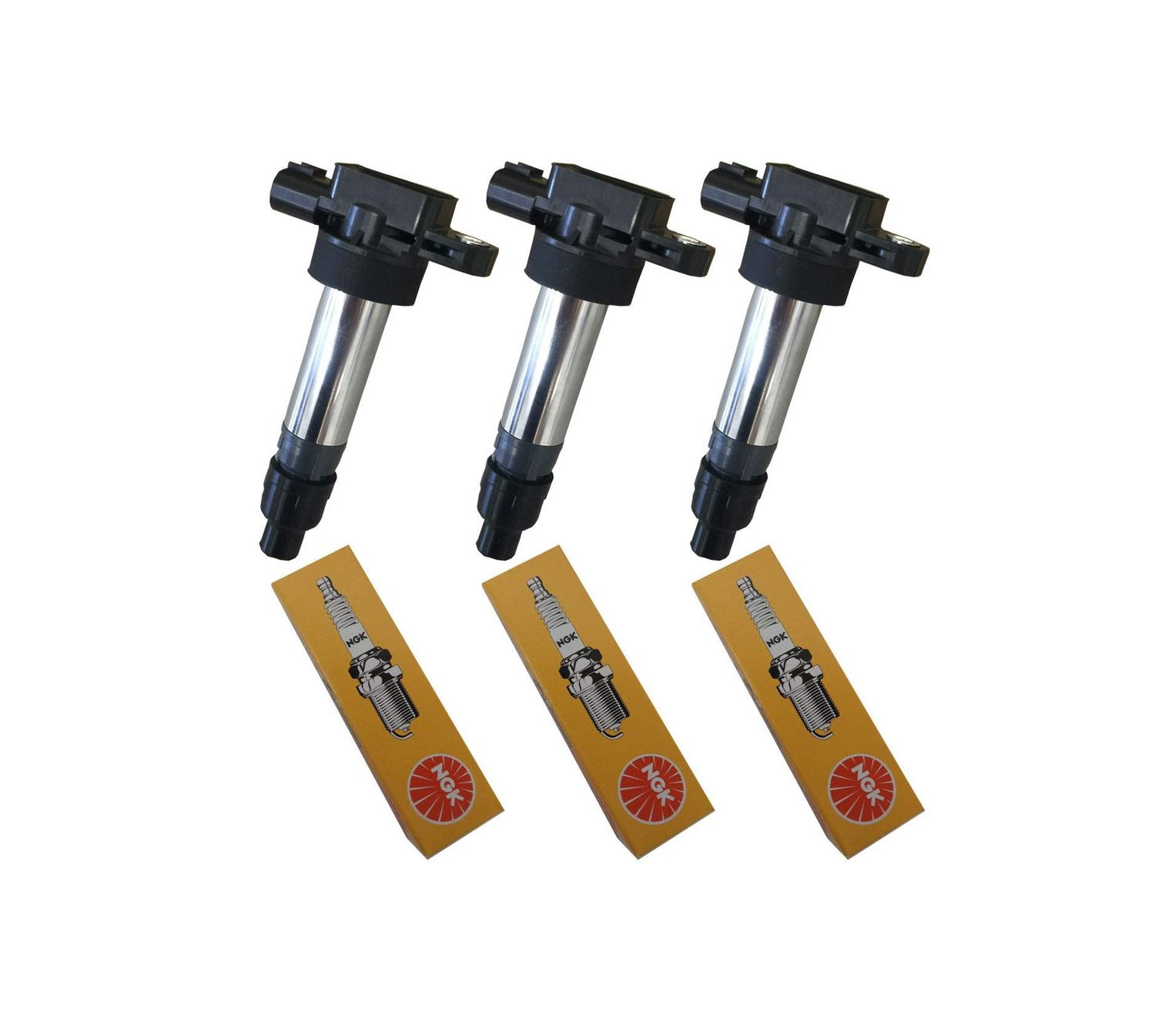 Suzuki Carry Every Hustler Wagon R Spacia R06A Replacement Ignition Coil &amp; Spark Plugs Set