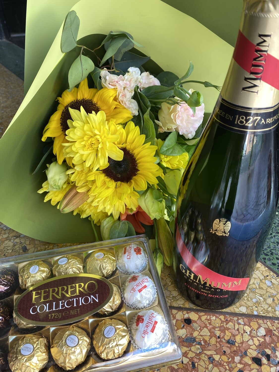 Mumm, Blooms and Ferrero Chocolates
