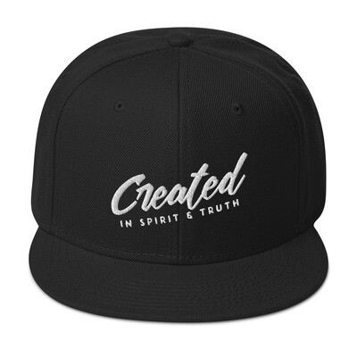 &quot;Created to Worship&quot; Wool Snapback (Christian Apparel)