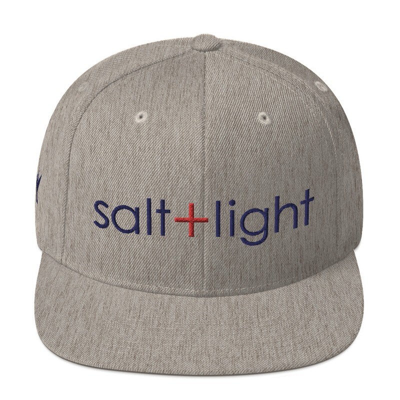 &quot;Salt + Light&quot; Navy Blue Embroidery Snapback (Christian Apparel)