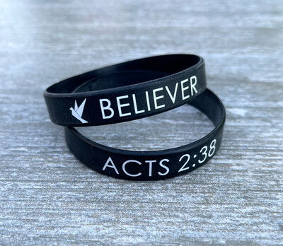 Bible Verse Wristband “Believer” Acts 2:38
