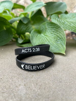 Bible Verse Wristband “Believer” Acts 2:38