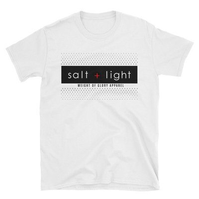 (Salt + Light) Short-Sleeve White Unisex T-Shirt