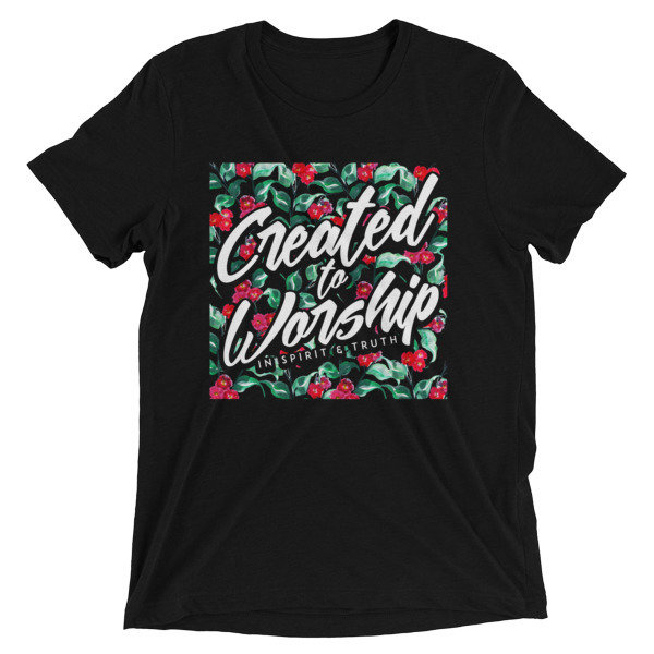 Created to Worship - Floral Print (Premium T-Shirt)