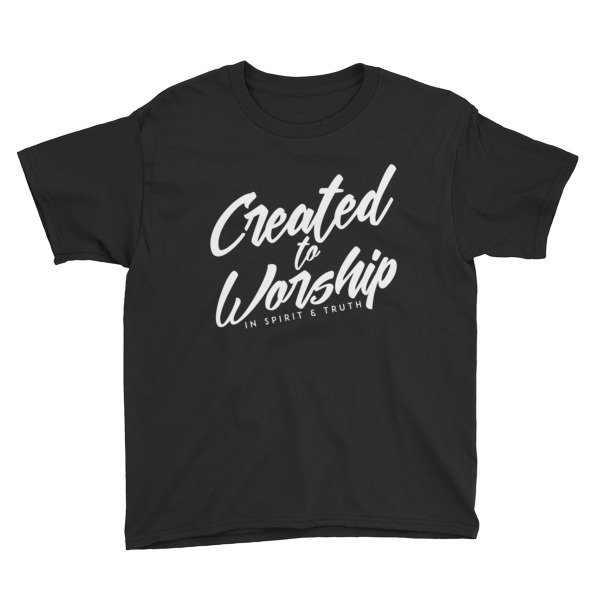 &quot;Created to Worship&quot; Youth Christian T-Shirt