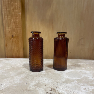 Sapona ambré - flacon dépareillé en verre ciselé