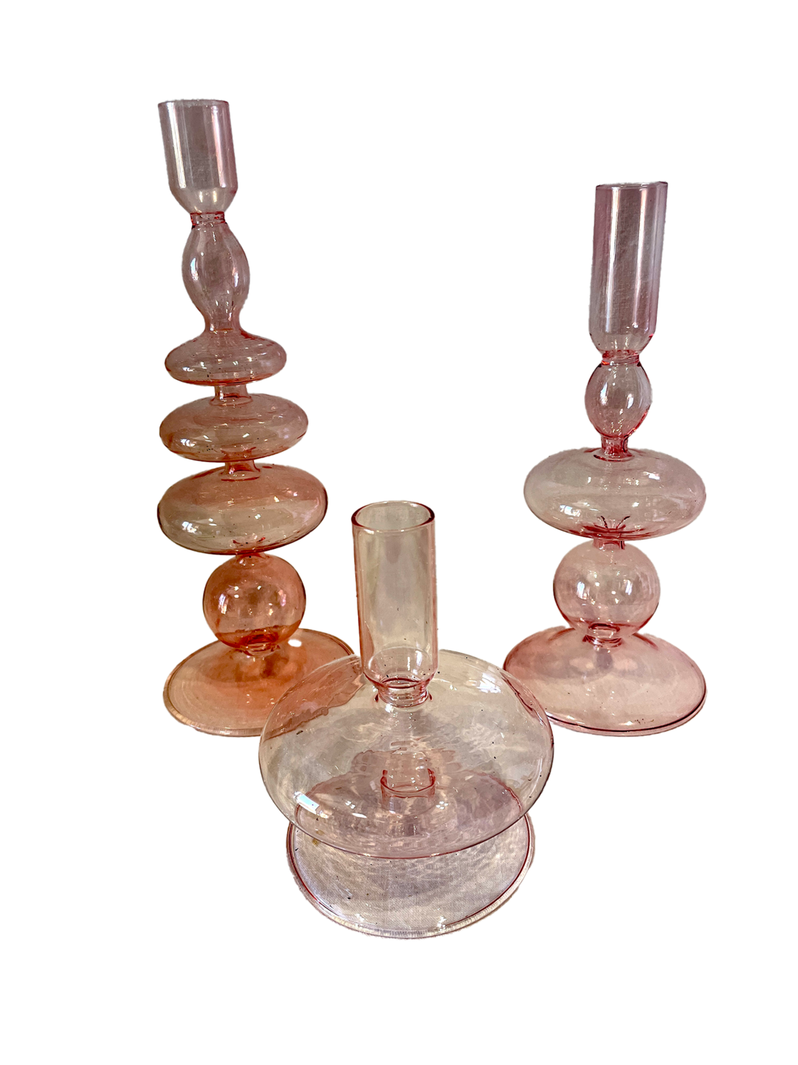 MUSE 1 - Bougeoirs rose- lot de 3