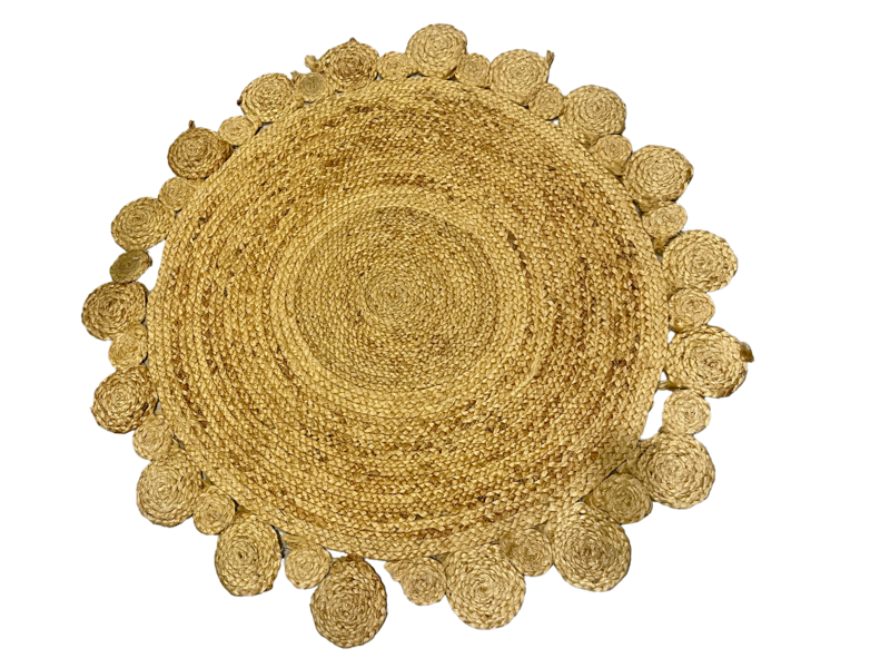LUIGI - Tapis rond en jute 100 cm (Uniquement à la location)