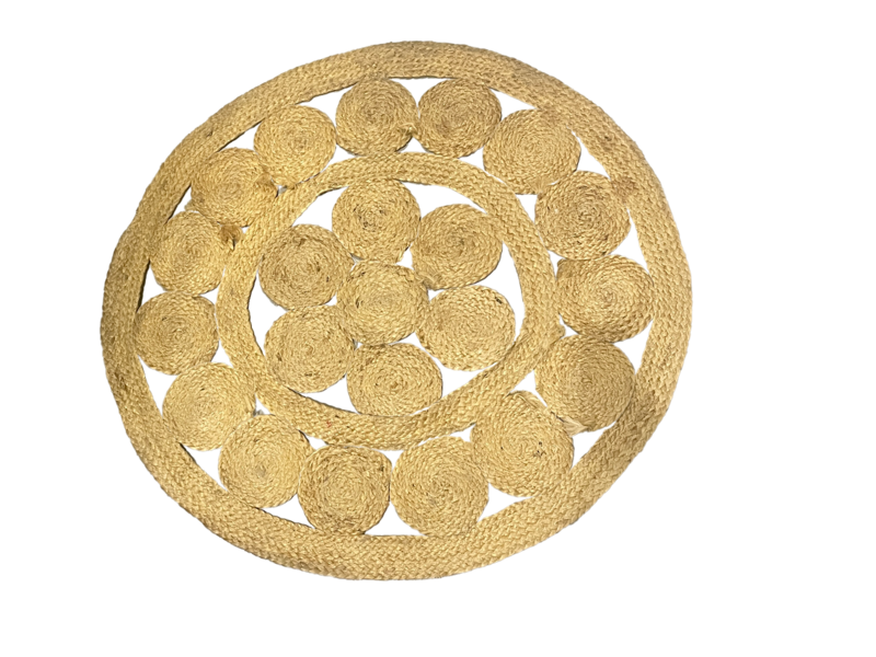 LAORNO  -  Tapis ronds en jute  85 cm (Uniquement à la location)