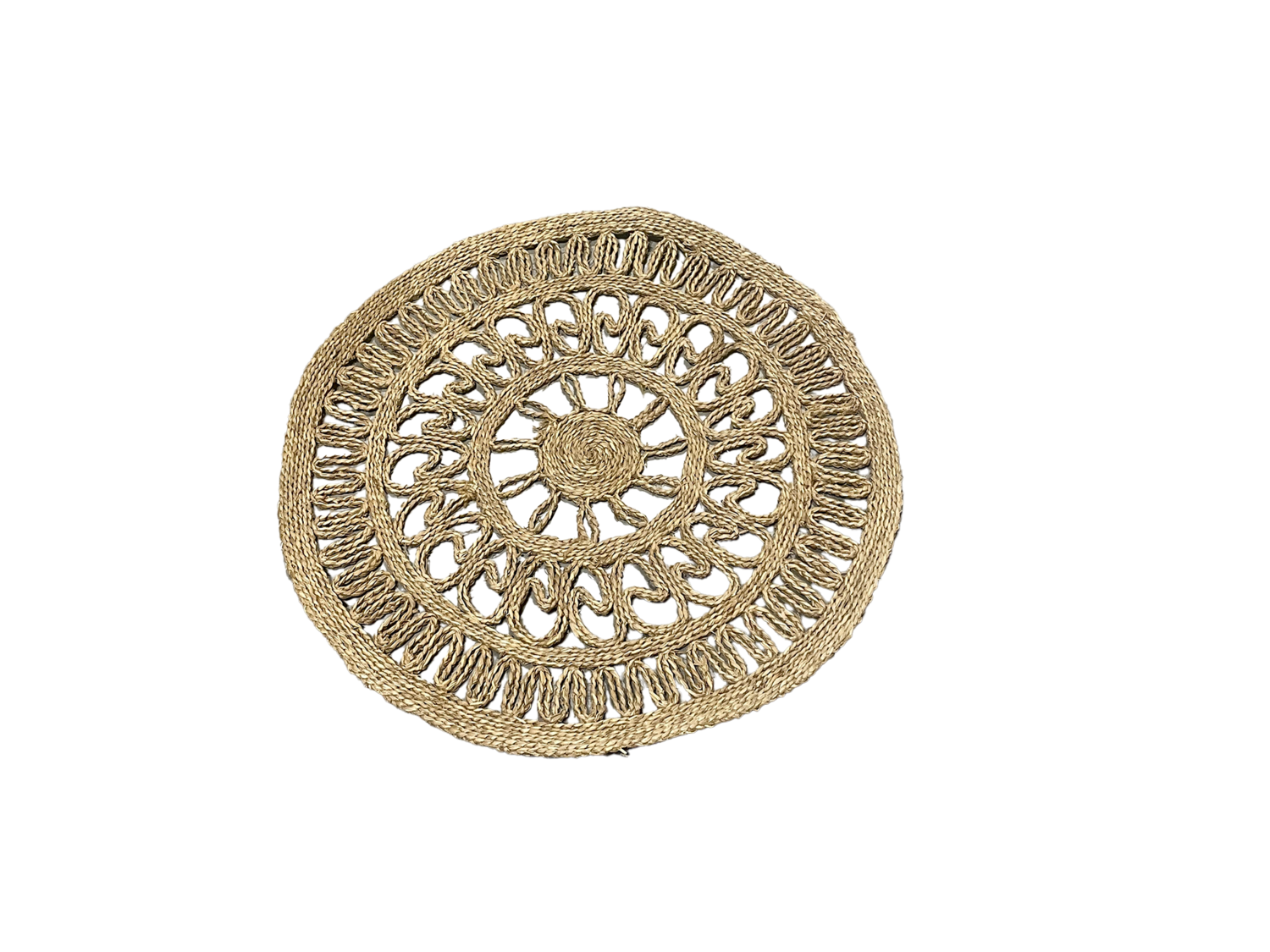 LENO- Lot de 2  Tapis ronds en jute  (Uniquement à la location)