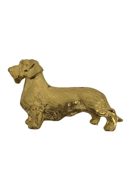 Broche de oro Teckel pelo duro