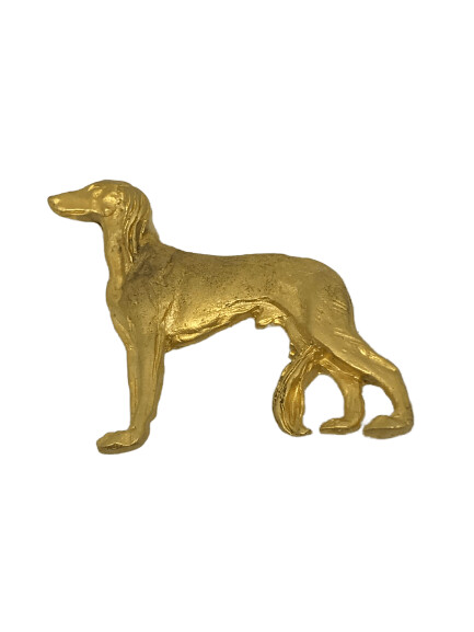 Broche de oro Saluki