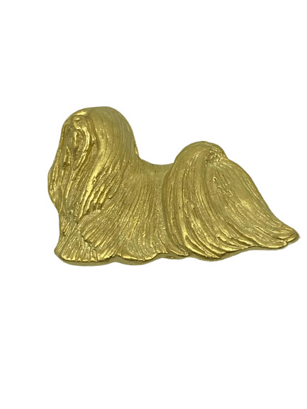 Broche de oro Lhasa apso