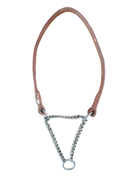 Collar de piel semiahogo marrón plano