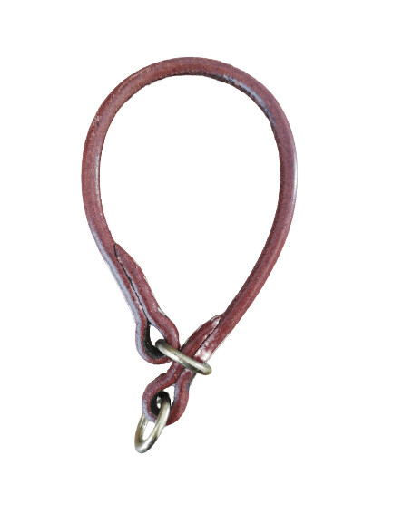 Collar de piel redonda marrón ahogo