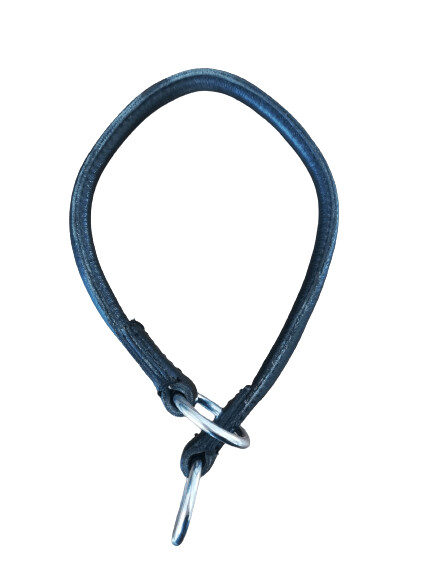 Collar ahogo de piel forrado negro