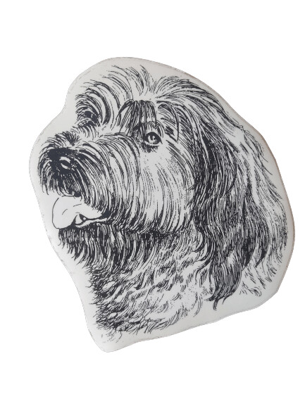 Perro de aguas pegatina blanco y negro