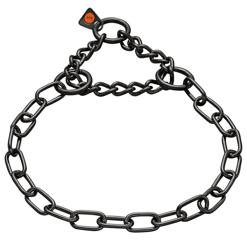 Collar eslabon pequeño semiahogo negro