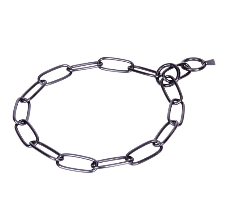Collar eslabón largo mediano inox negro