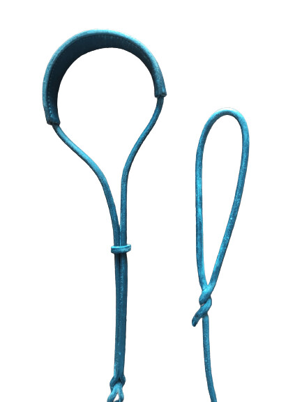 Correa piel negra redonda protector cuello