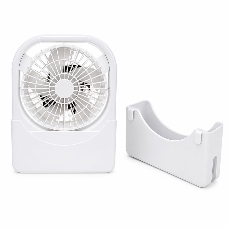 Ventilador Recargable para Jaulas de Perros con Sensor de Temperatura USB