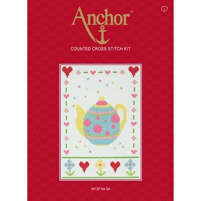 Anchor Starter Cross Stitch Kit - Tea Set