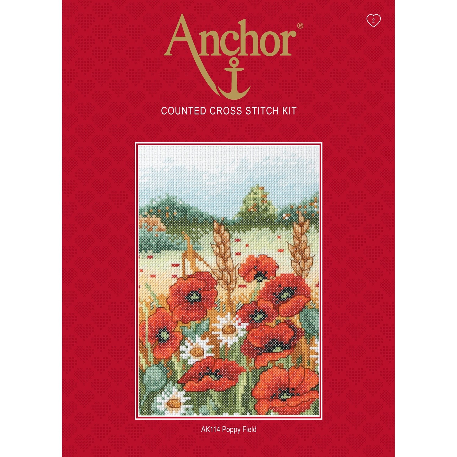 Anchor Starter Cross Stitch Kit - Poppy Field