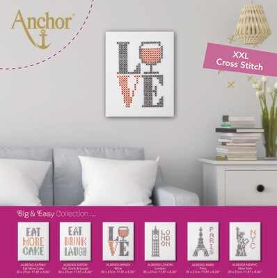 Big & Easy Cross Stitch XL 14X11 - Love Wine