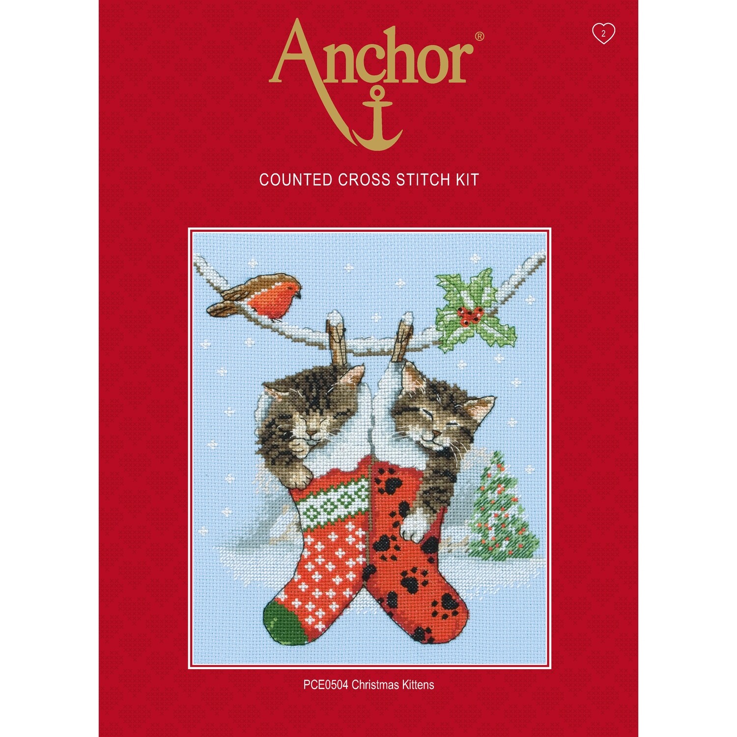 Anchor Cross Stitch Kit Christmas Kittens