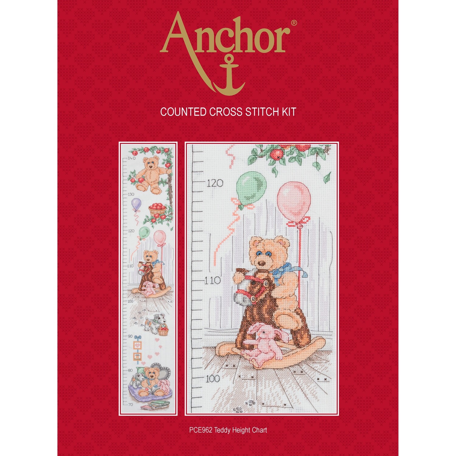Anchor Essentials Cross Stitch Kit - Teddy Height Chart