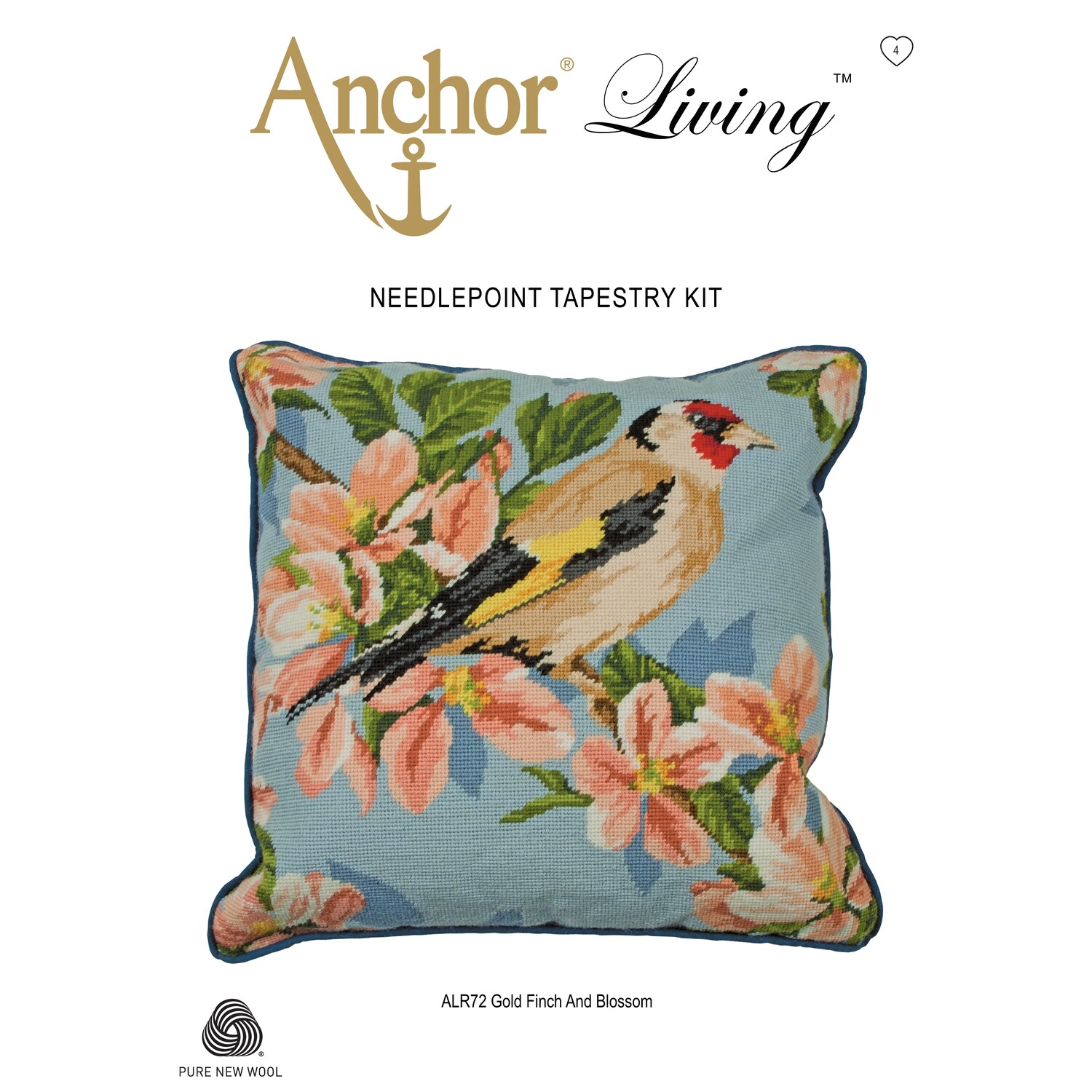 Anchor Living Tapestry Kit - Tapestry Goldfinch & Blossom Cushion