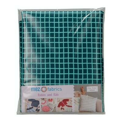 Pre-Cut Cotton - My Baby Love Selection - Grid - Blue (100 x 140 cm)
