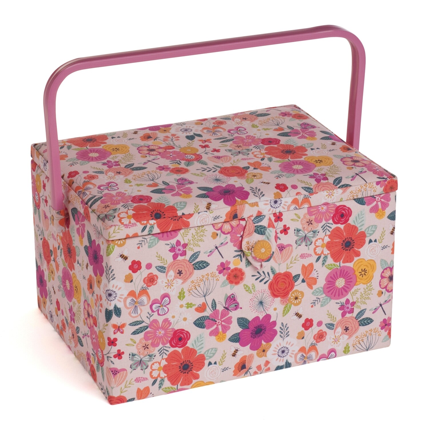 Sewing Box Large - Floral Garden Pink