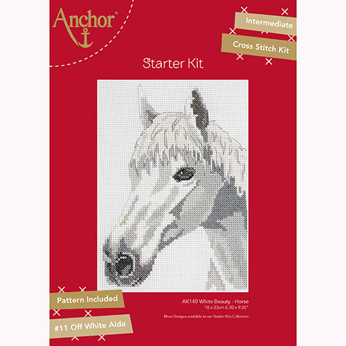 Anchor Starter Cross Stitch Kit - White Beauty - Horse
