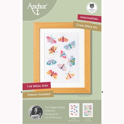 Anchor Starter Cross Stitch Kit - Moths & Butterflies