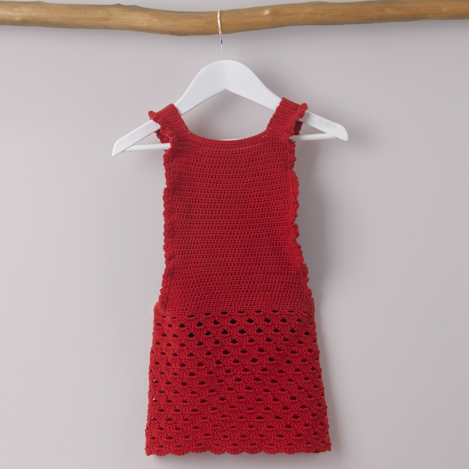 Digital Pattern Sweet Frill Red Dress