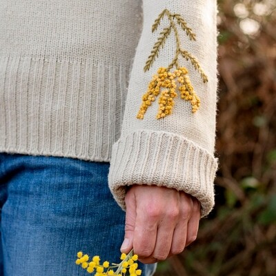 Digital Pattern Mimosa Embroidered Sweater