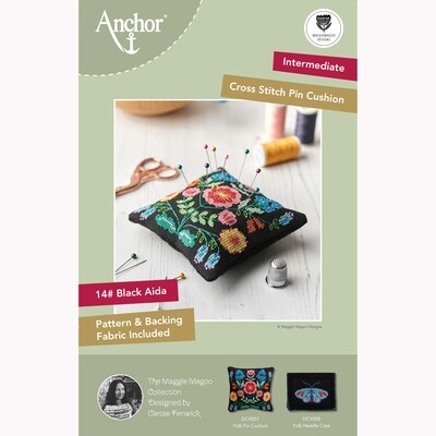 Anchor Essentials Cross Stitch Kit - Folk Pin Cushion
