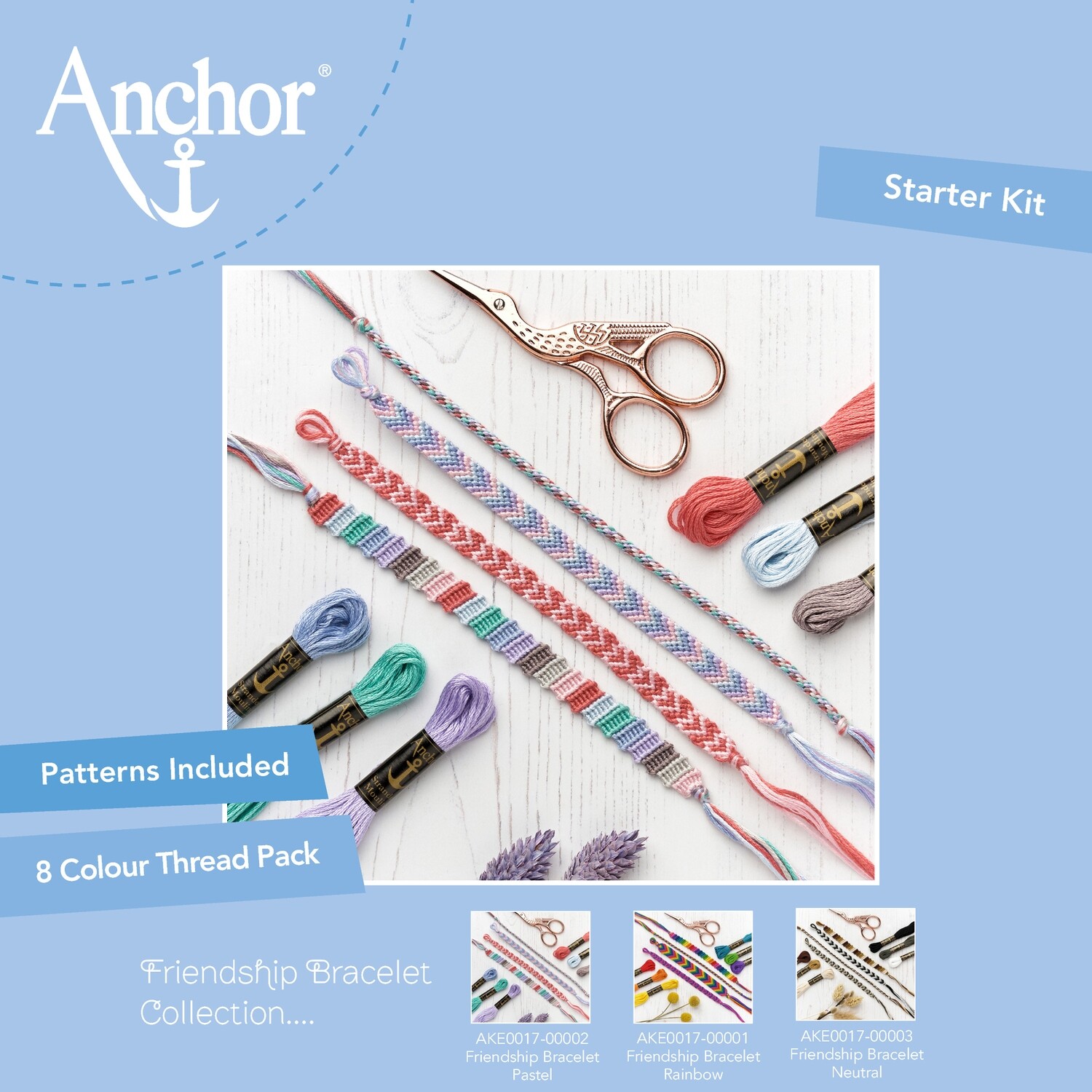 Anchor Craft Kit - Friendship Bracelet Kit - Pastel