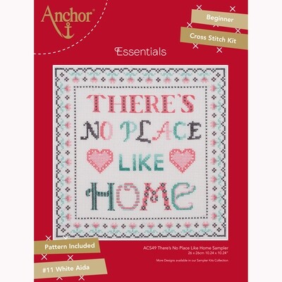 Anchor Essentials Cross Stitch Kit - No Place Like Home Sampler
