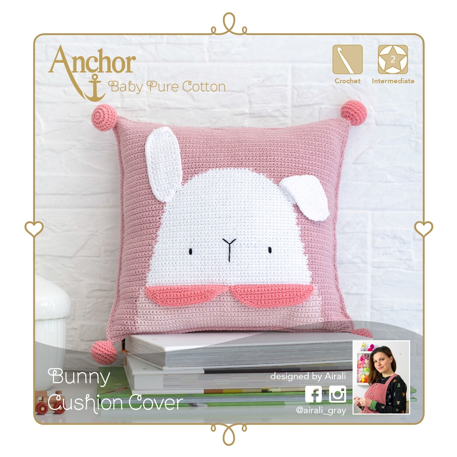 Anchor Cushion Crochet Kit - Bunny