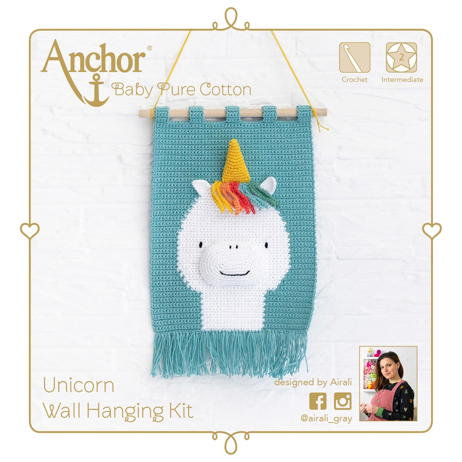 Anchor Wallhanging Crochet Kit - Unicorn