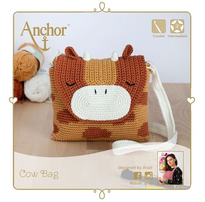 Anchor Crochet Kit - Cow bag