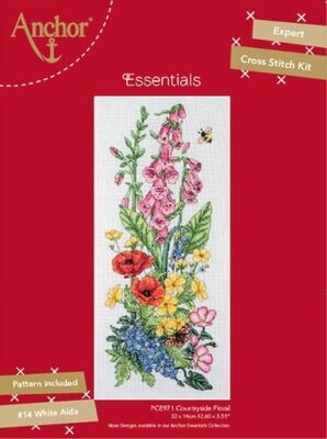 Anchor Essential Kit - Cottage Garden Floral Cross Stitch Kit