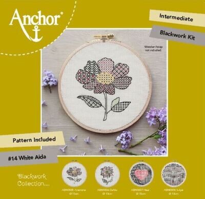 Anchor Essential Kit - Modern Blackwork Kit - Anemone