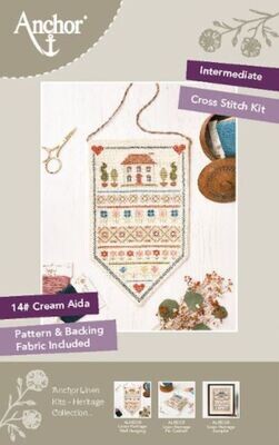 Anchor Essential Kit - Linen Heritage Wall Hanging - Cross Stitch Kit