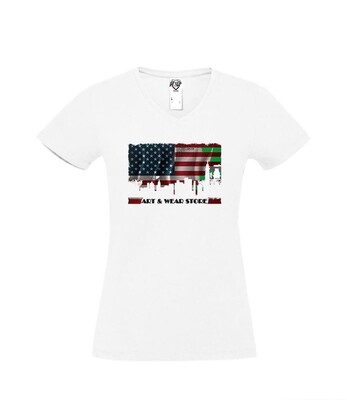 T-shirt a V woman USAIT