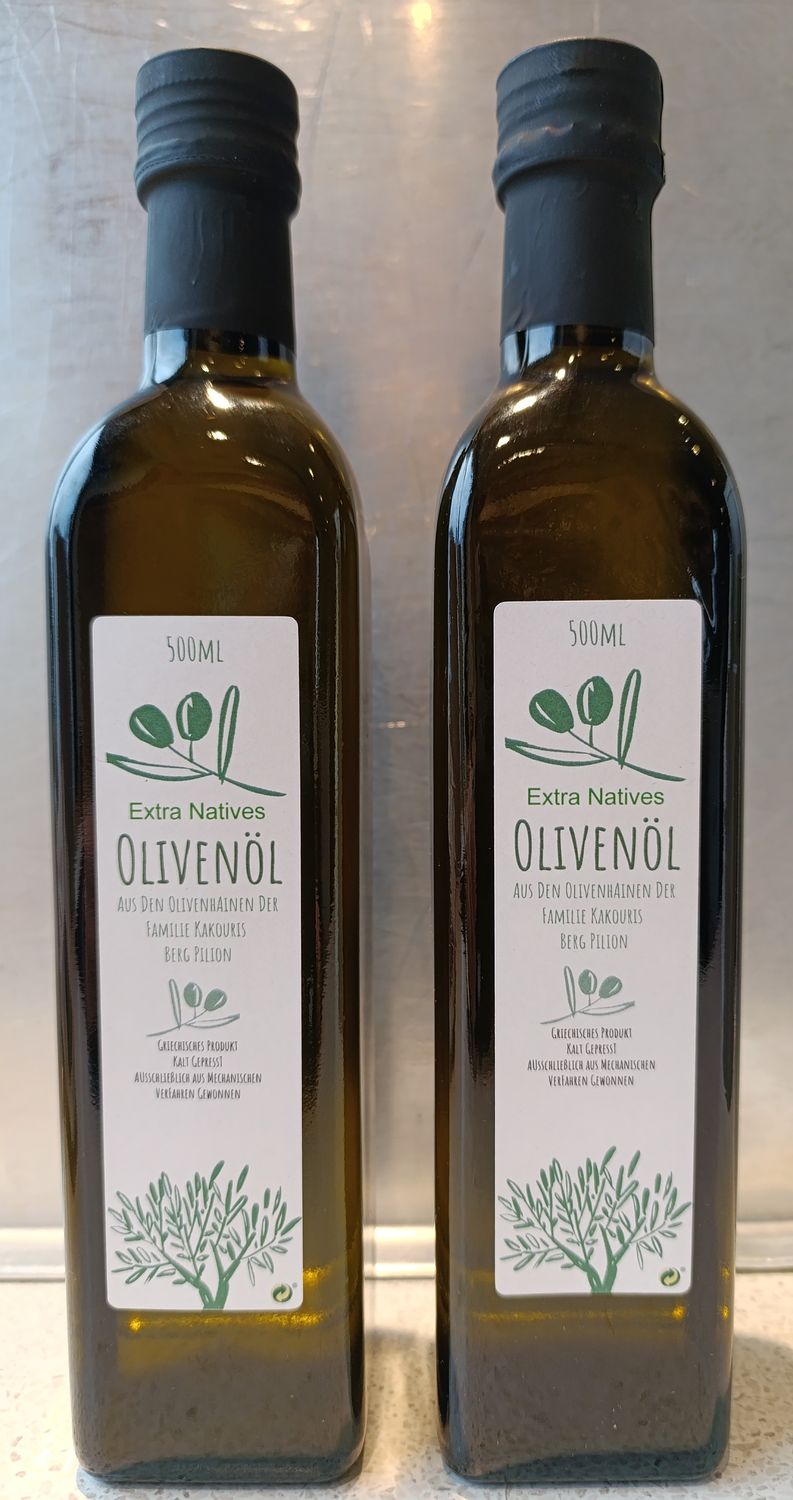 OLIVENÖL AUS GRIECHENLAND EXTRA NATIV UND KALT GEPRESST FLASCHE 500ml