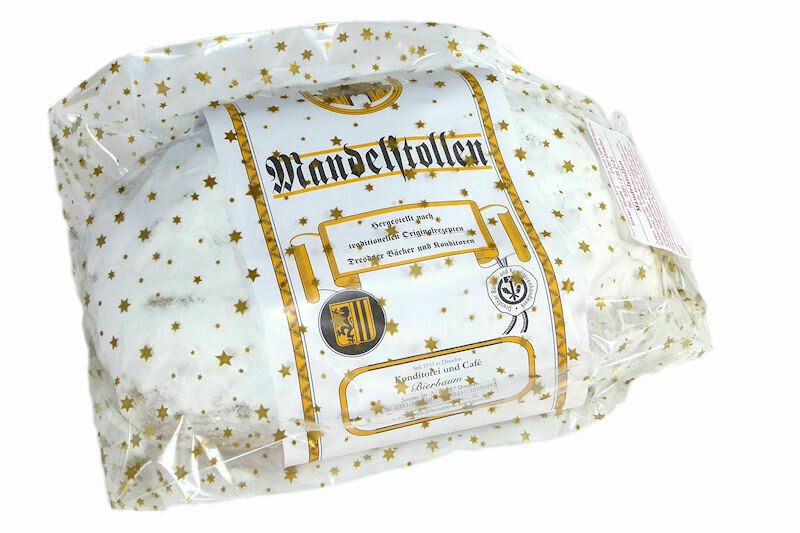 Bierbaum´s Mandelstollen MIT MARZIPAN Stückchen im Geschenkkarton 1,0 Kg