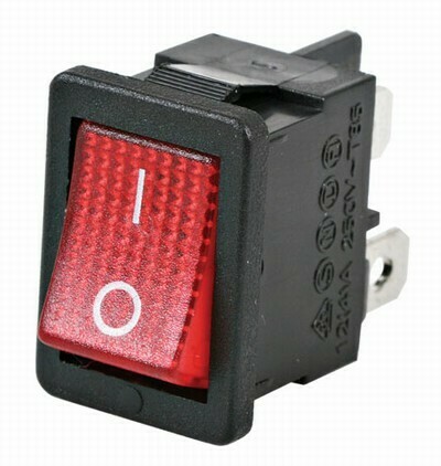 SWITCH ROCKER DPST 12A/250V ILLUM B